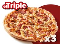 Oferta de El Triple: 3 medianas (5 ing) desde 10,45€ c/u por 31,35€ en Telepizza