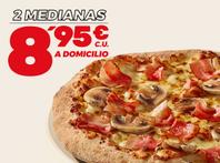 Oferta de Dos Medianas (2 ing) por 8,95€ c/u por 17,9€ en Telepizza
