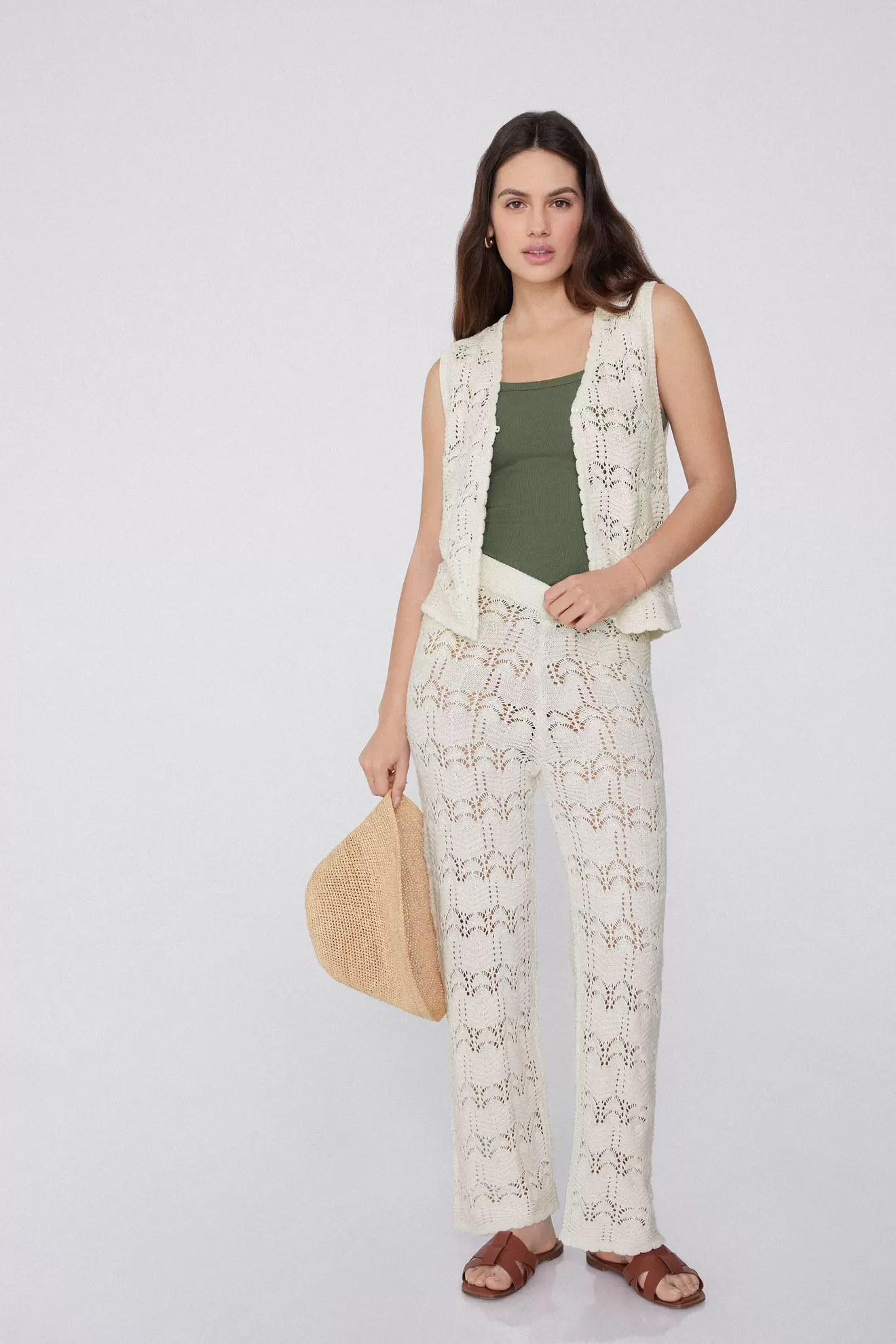 Oferta de Pantalones Largos 100 % Crochet Algodón por 25,99€ en Tezenis