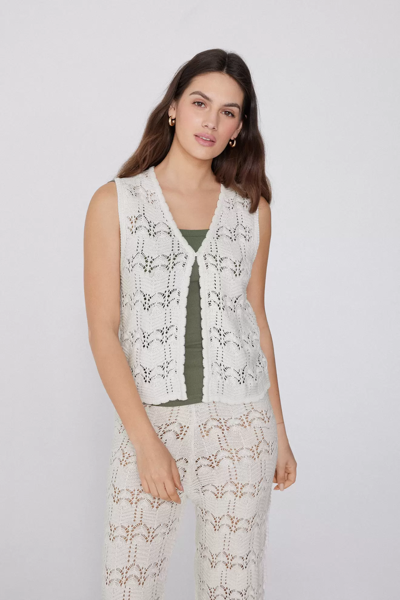 Oferta de Chaleco de Crochet 100 % Algodón por 19,99€ en Tezenis