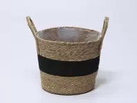 Oferta de CESTA LIVING NATURAL/NEGRO Ø32X26CM por 16,99€ en Tiendas Mi Casa