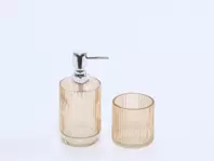 Oferta de JUEGO BAÑO 2 PIEZAS VIDRIO OCRE por 8,99€ en Tiendas Mi Casa