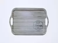 Oferta de BANDEJA MELAMINA 42X27 VINTAGE por 6,49€ en Tiendas Mi Casa