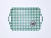 Oferta de BANDEJA MELAMINA 42X27 VICHY VERDE por 6,49€ en Tiendas Mi Casa