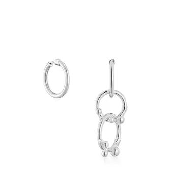 Oferta de Pendientes de plata corto/largo con anillas y detalles Hold por 129€ en Tous