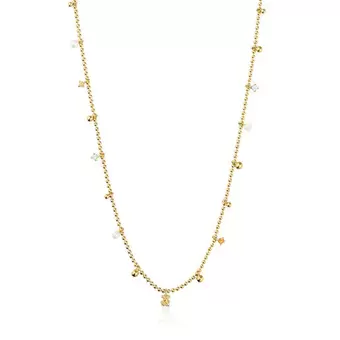 Oferta de Collar corto con baño de oro de 18 kt sobre plata, perlas cultivadas y gemas TOUS Grain por 249€ en Tous