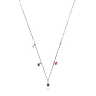 Oferta de Collar corto de plata, gemas y perla cultivada Basic Colors por 119€ en Tous