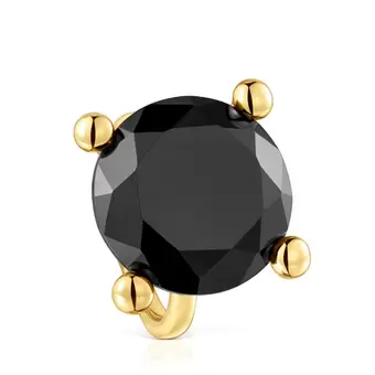 Oferta de Anillo grande con baño de oro 18 kt sobre plata y ónix Color Black por 199€ en Tous