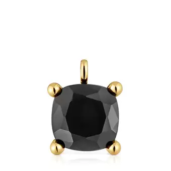 Oferta de Colgante grande con baño de oro 18 kt sobre plata y ónix Color Black por 189€ en Tous