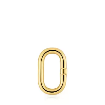 Oferta de Anilla mediana con baño de oro 18 kt sobre plata Hold Oval por 39€ en Tous