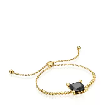 Oferta de Pulsera cadena con detalles en baño de oro 18 kt sobre plata y ónix Color Black por 199€ en Tous