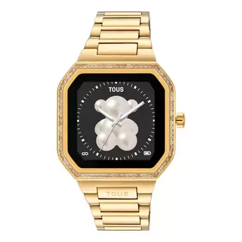 Oferta de Reloj smartwatch con brazalete de acero dorado y zirconitas B-Connect por 239€ en Tous