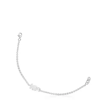 Oferta de Pulsera cadena de plata, motivo oso y perla cultivada Sweet Dolls por 99€ en Tous