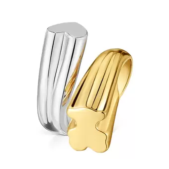 Oferta de Anillo mediano bicolor con motivos oso y corazón TOUS 1950 por 199€ en Tous