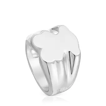 Oferta de Anillo sello de plata oso 15 mmSweet Dolls por 149€ en Tous