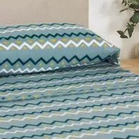 Oferta de Juego de sábanas pirineo Beraun agua marina por 19,99€ en Tramas+