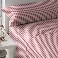 Oferta de Juego de sábanas algodón Raya Brooke rosa por 15,99€ en Tramas+