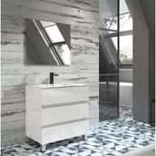 Oferta de CONJUNTO MUEBLE DE BAÑO CENTRUM 80CM por 249€ en Tú Brico-Marian