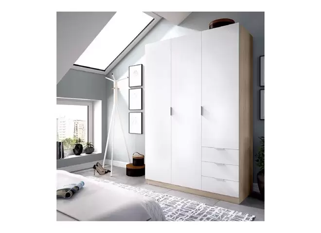 Oferta de Armario 3 ptas+3 caj natural y blanco KOAN por 323€ en Tuco