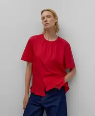 Oferta de Blusa volantes mujer por 59€ en U Adolfo Domínguez