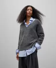 Oferta de Jersey cuello pico con alpaca mujer por 79€ en U Adolfo Domínguez