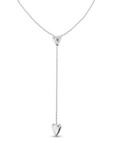 Oferta de Silver-plated chain with two hearts, one adjustable in the center. por 205€ en Uno de 50
