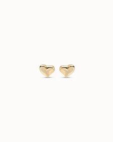 Oferta de 18K gold-plated medium sized heart shaped earrings por 80€ en Uno de 50