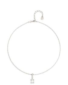 Oferta de Sterling silver-plated necklace with white central cubic zirconia por 150€ en Uno de 50