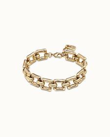 Oferta de 18K gold-plated bracelet with small square links and carabiner clasp por 250€ en Uno de 50