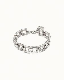 Oferta de Silver-plated bracelet with small square links and carabiner clasp por 155€ en Uno de 50