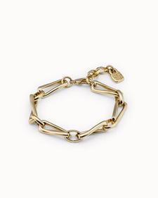 Oferta de 18K gold-plated bracelet with small square links por 230€ en Uno de 50