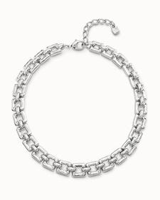Oferta de Sterling silver-plated short necklace with small square links por 280€ en Uno de 50