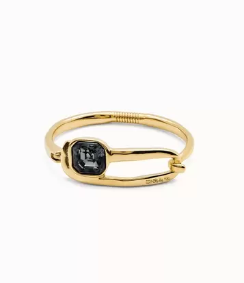 Oferta de 18k gold-plated rigid bracelet with black faceted crystal por 295€ en Uno de 50