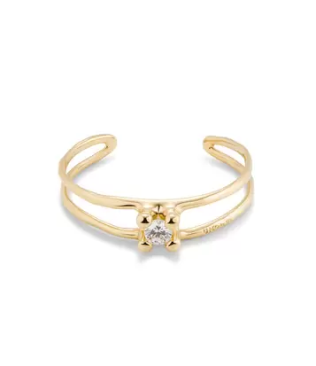 Oferta de Rigid semi-open 18K gold-plated bracelet with central crystal por 270€ en Uno de 50