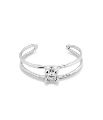 Oferta de Rigid semi-open sterling silver-plated bracelet with central crystal por 205€ en Uno de 50