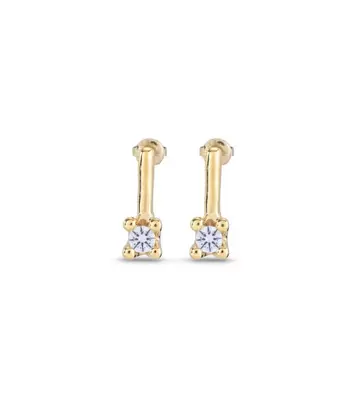 Oferta de 18K gold-plated medium sized earrings with blue cubic zirconia por 135€ en Uno de 50