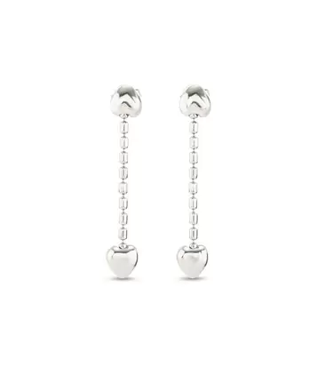 Oferta de Sterling silver-plated earrings with dangling chain and small hearts por 90€ en Uno de 50