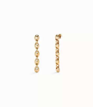 Oferta de Long 18k gold-plated earrings with bead shaped links por 135€ en Uno de 50