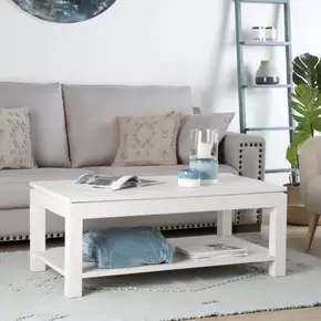 Oferta de Liland mesa de centro elevable de madera lacada en blanco por 249€ en Banak Importa