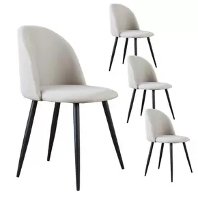 Oferta de Pack 4 sillas curie tapizada beige por 255€ en Banak Importa