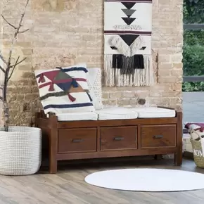 Oferta de Nest banco descalzador con almacenaje y cojines de madera por 255€ en Banak Importa