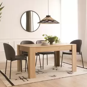 Oferta de Selena mesa de comedor extensible rectangular 140/200 en color natural por 285€ en Banak Importa