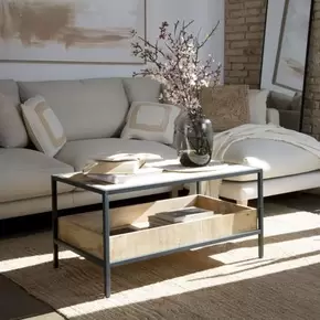 Oferta de Boston mesa de centro de madera maciza de mango y metal por 277€ en Banak Importa
