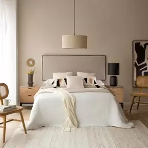 Oferta de Madary cabecero tapizado beige para cama de 150 y 160 por 139€ en Banak Importa