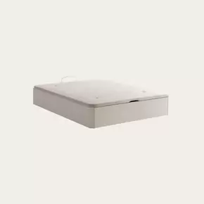 Oferta de Viena canapé abatible de madera lacada en blanco con tapa tapizada por 329€ en Banak Importa