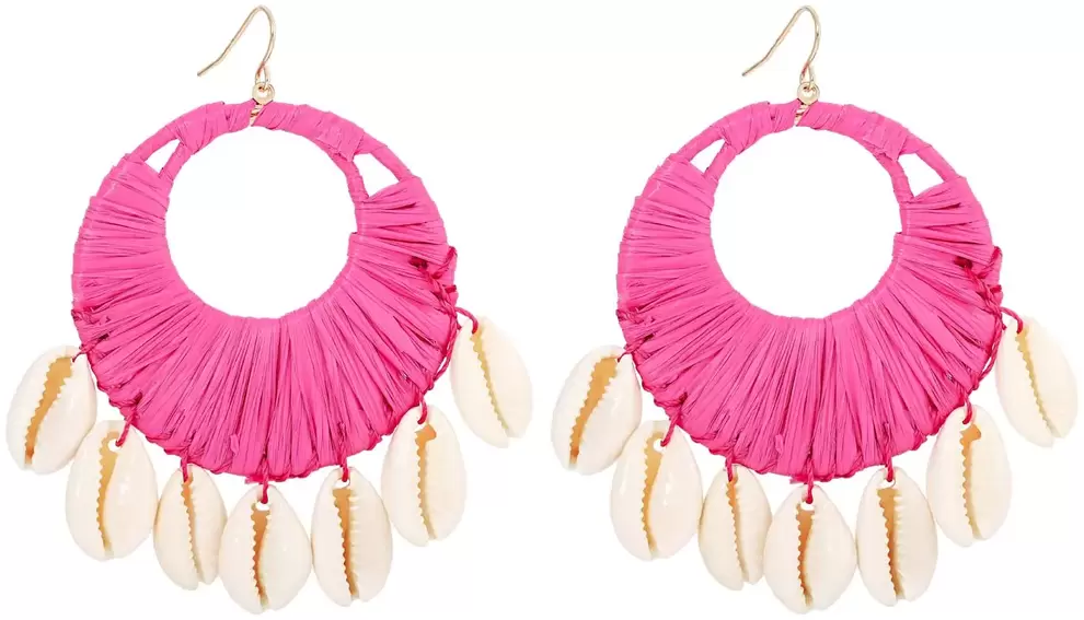 Oferta de Ohrhänger - Pink Raffia por 12€ en Bijou Brigitte