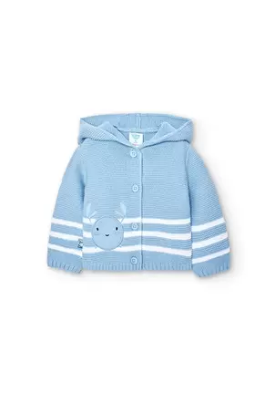 Oferta de Chaqueta de tricotosa de bebé en azul celeste por 29,95€ en Boboli