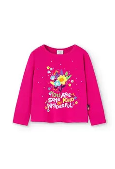 Oferta de Camiseta de punto elástico de niña en color rosa por 19,95€ en Boboli