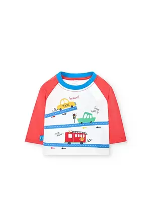 Oferta de Camiseta de punto tricolor de bebé en blanco por 9,95€ en Boboli