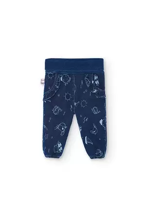 Oferta de Pantalón denim de punto estampado de bebé niña por 9,95€ en Boboli